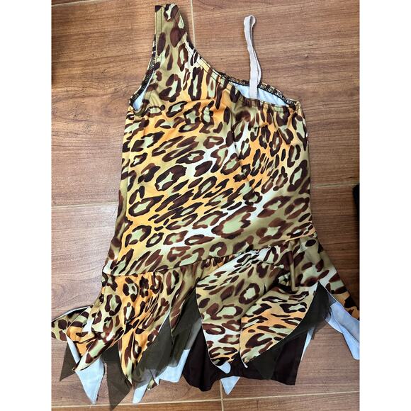 Dance Costume Medium Child Brown A Wish Come True V389 Jazz Tap Acro Flinstones - Picture 2 of 2